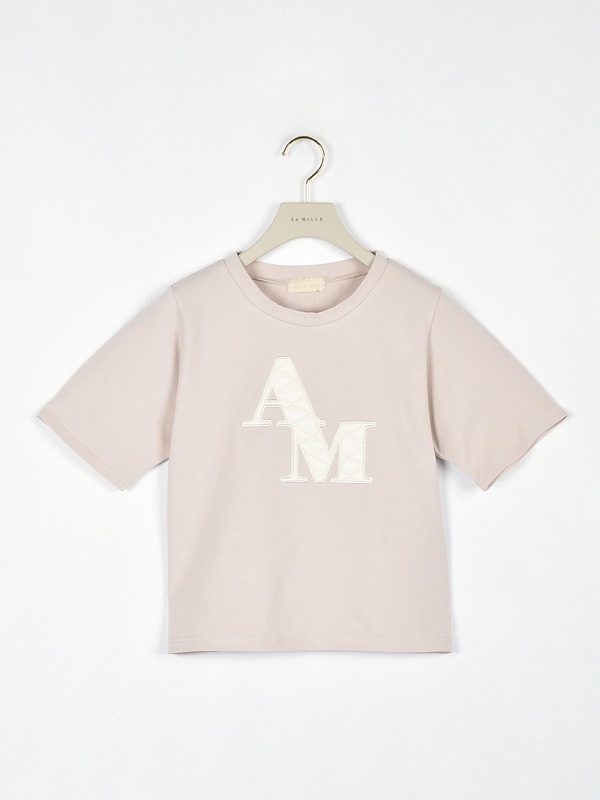 キルティングロゴTシャツ 詳細画像 ピンク×オフホワイト 1