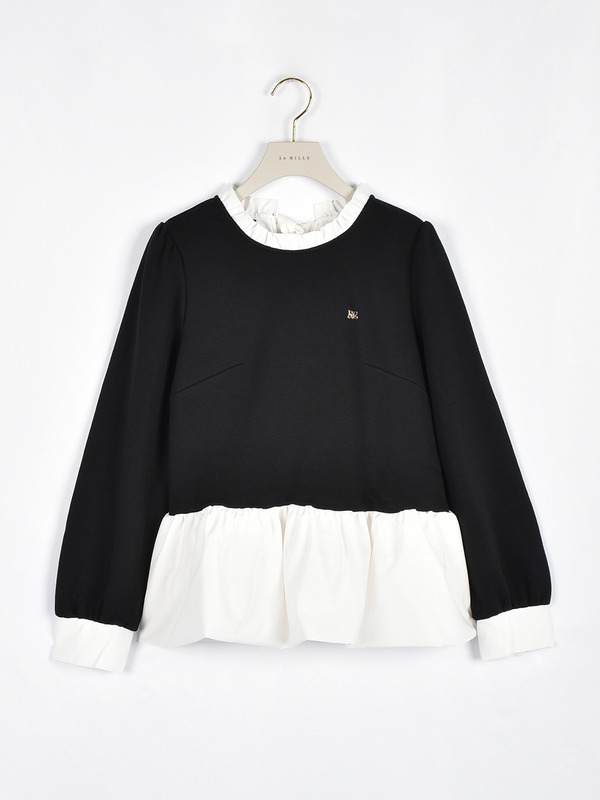 ドッキングスウェットペプラムトップス 詳細画像 ブラック 16