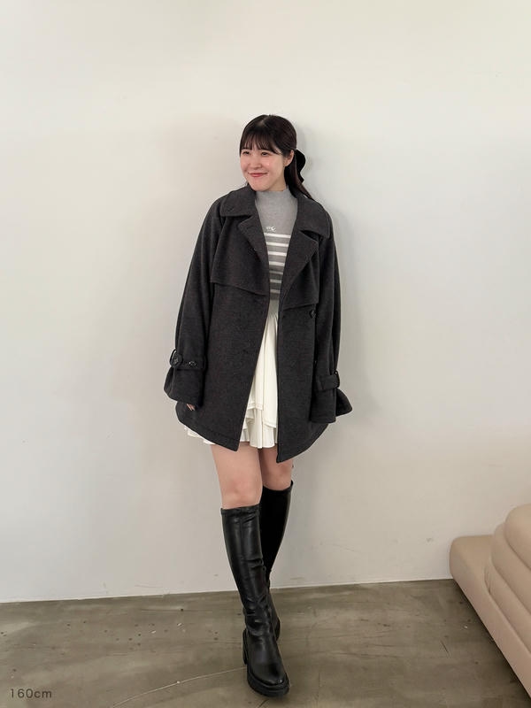 Aラインベルトコート 詳細画像 チャコール 1