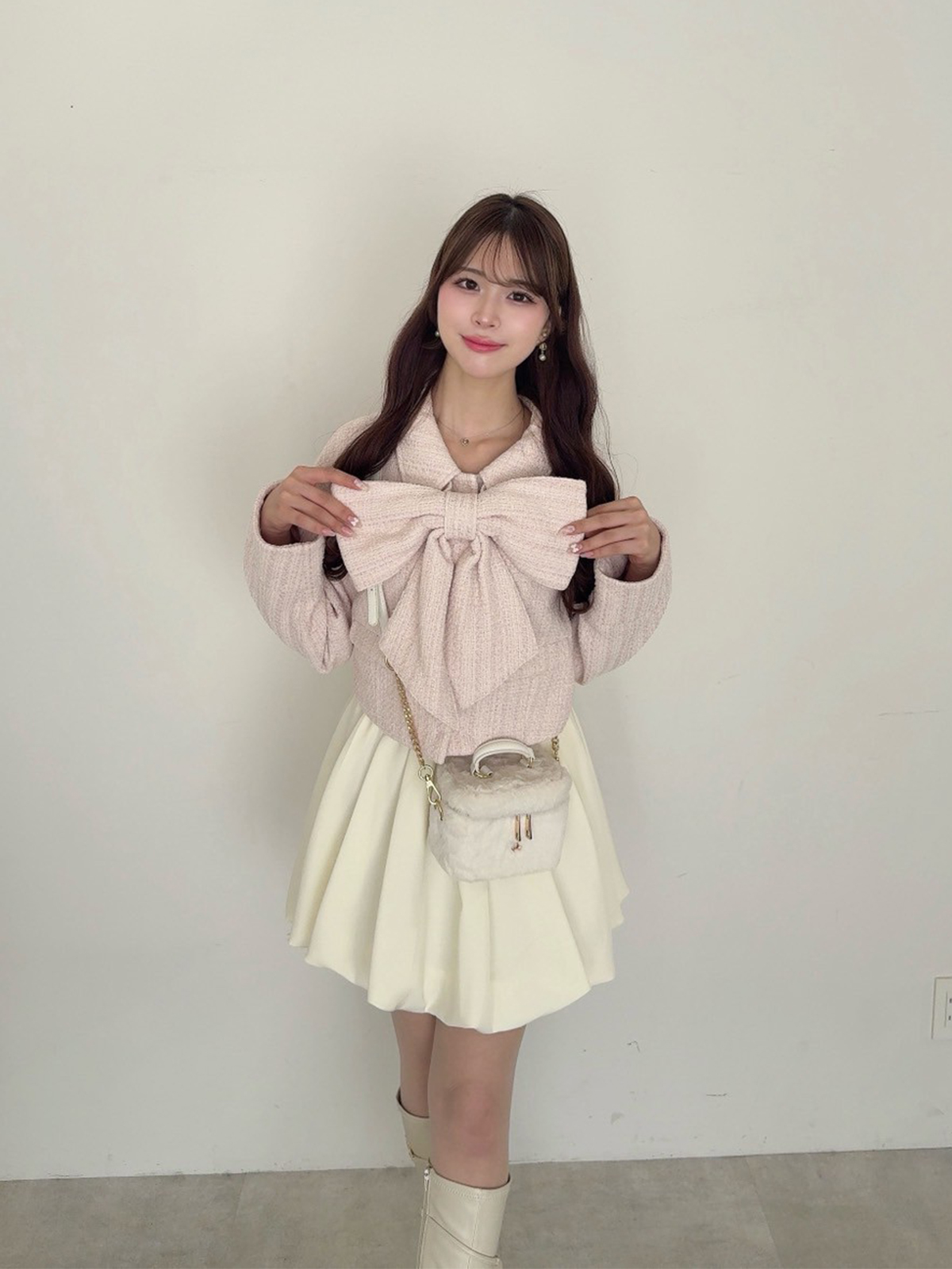 An MILLE ビッグリボンショートコート 千鳥柄 AnMILLE on X