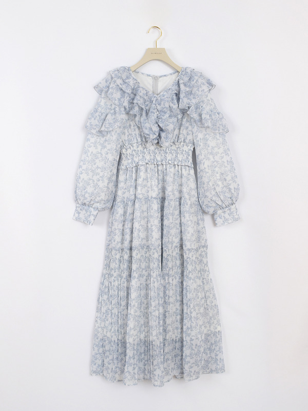 オリジナルフリルプリーツワンピース 詳細画像 ブルー 1