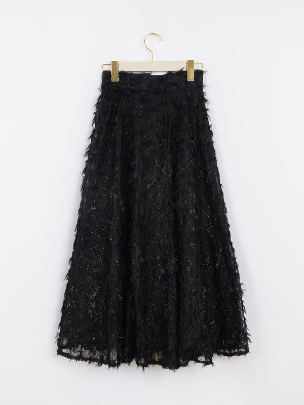 シャギーレースフレアスカート 詳細画像 ブラック 16