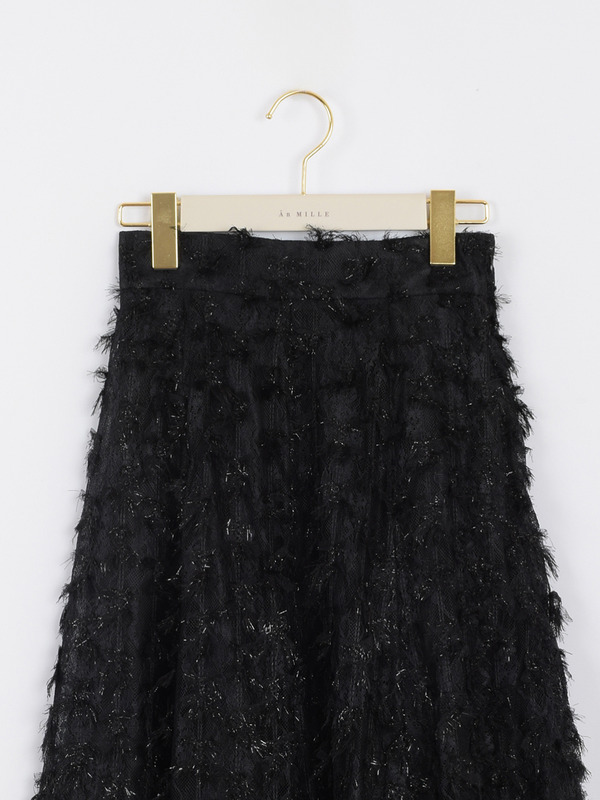 シャギーレースフレアスカート 詳細画像 ブラック 16