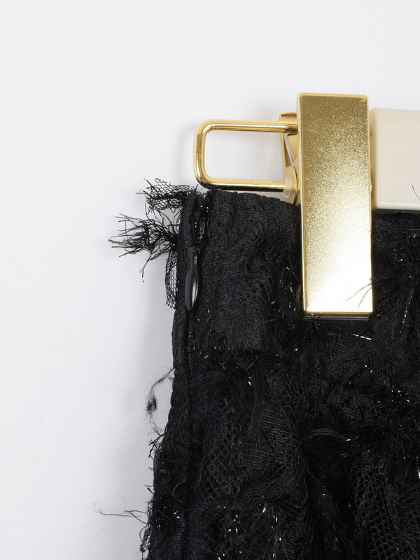 シャギーレースフレアスカート 詳細画像 ブラック 16