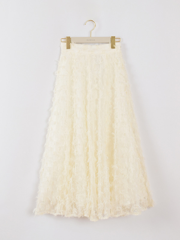 シャギーレースフレアスカート 詳細画像 オフホワイト 1