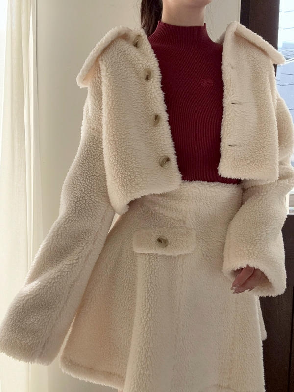 大襟ボアジャケット 詳細画像 オフホワイト 16