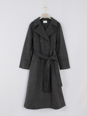 ダブルボタンロングコート