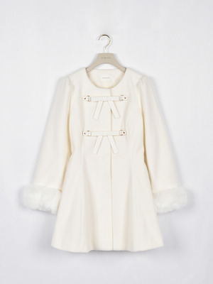 リボンフレアノーカラーコート