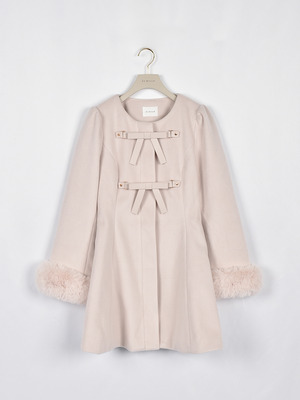 リボンフレアノーカラーコート