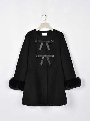 リボンフレアノーカラーコート