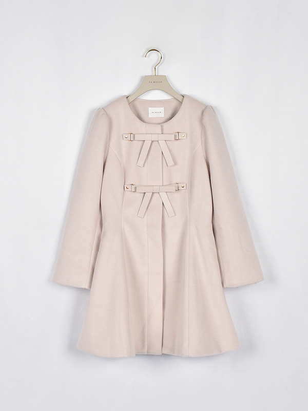 リボンフレアノーカラーコート 詳細画像 ブラック 11