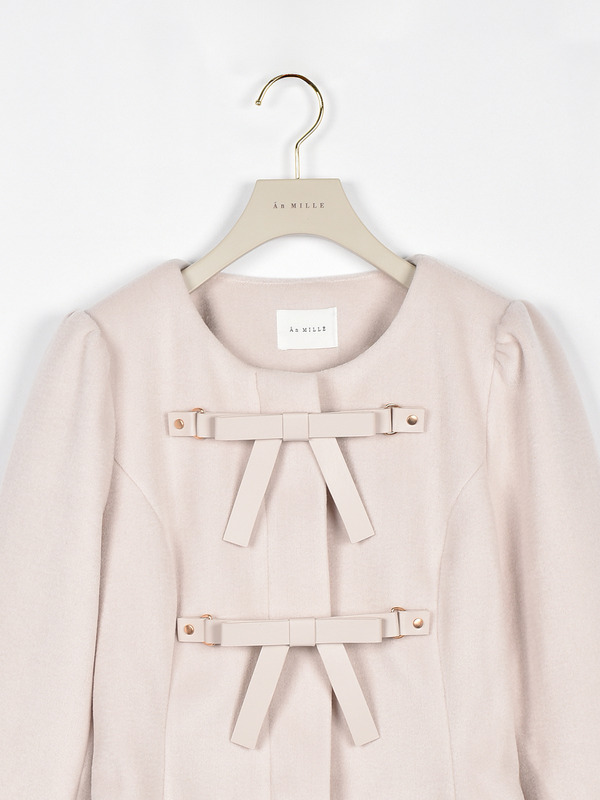 リボンフレアノーカラーコート 詳細画像 ブラック 11