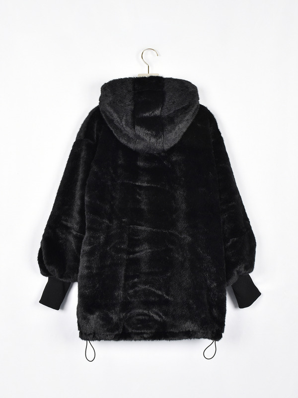 ボリュームファーミドルコート 詳細画像 ブラック 11