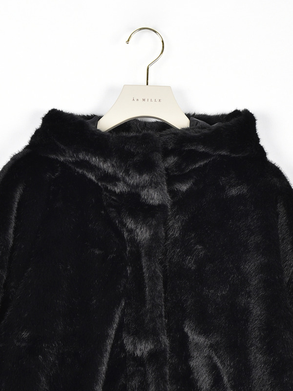 ボリュームファーミドルコート 詳細画像 ブラック 11