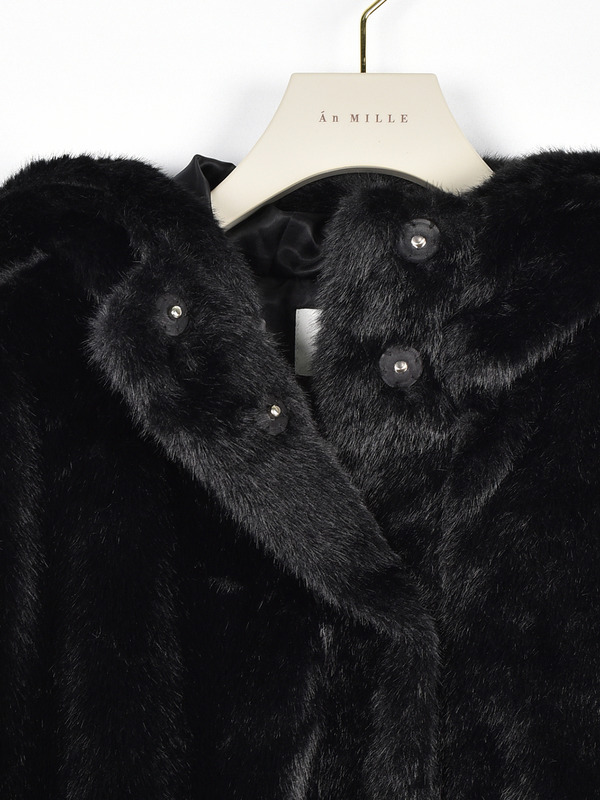 ボリュームファーミドルコート 詳細画像 ブラック 11