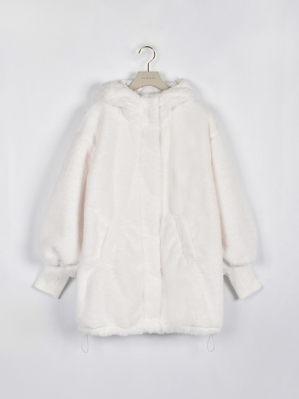 ボリュームファーミドルコート 詳細画像 ホワイト 1