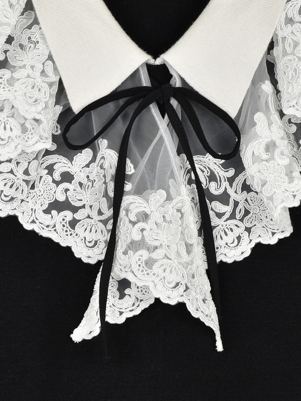 レースフリルカラーニット 詳細画像 グレイ 16