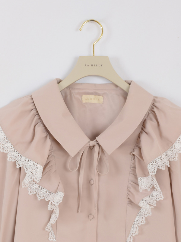 レースフリルクラシックブラウス 詳細画像 オフホワイト 16