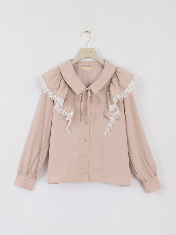 レースフリルクラシックブラウス 詳細画像 ピンク 1