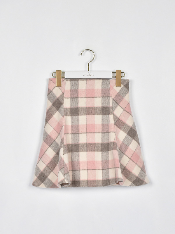 ハイウエストチェックスカート 詳細画像 ピンク 1