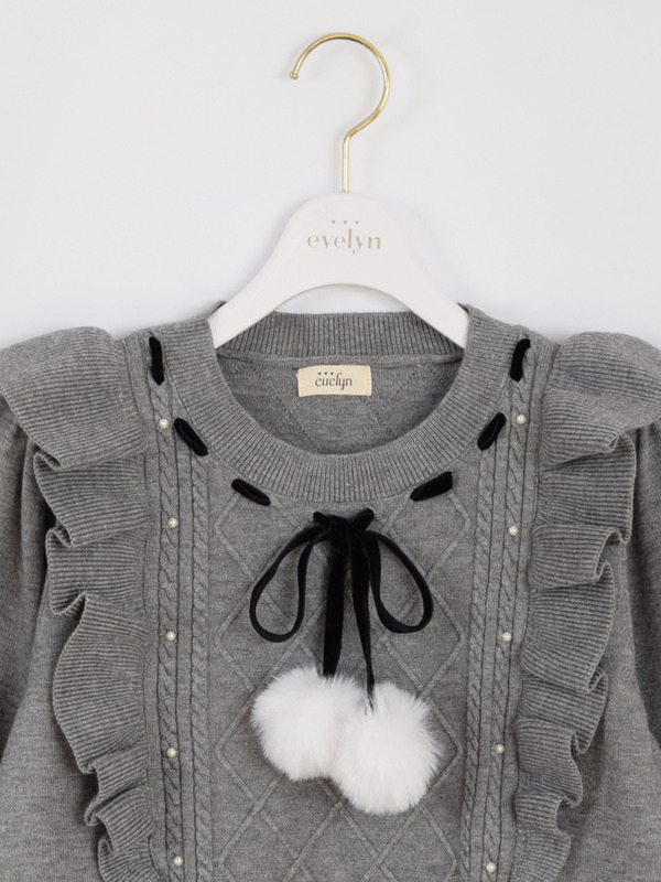 ファーリボンフリルニット 詳細画像 オフホワイト 16