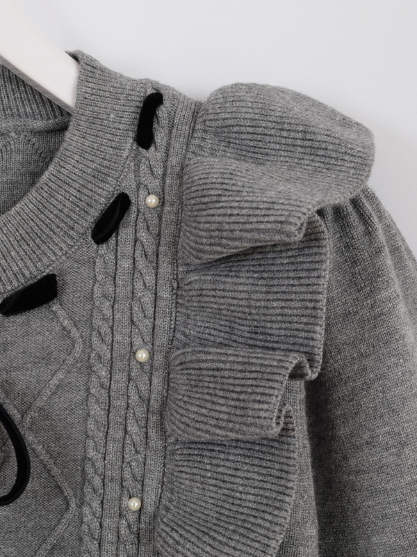 ファーリボンフリルニット 詳細画像 オフホワイト 16