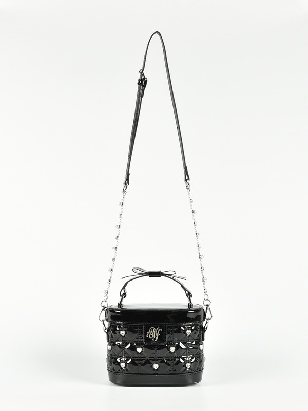 ハートビジューバニティBAG 詳細画像 ブラック 1