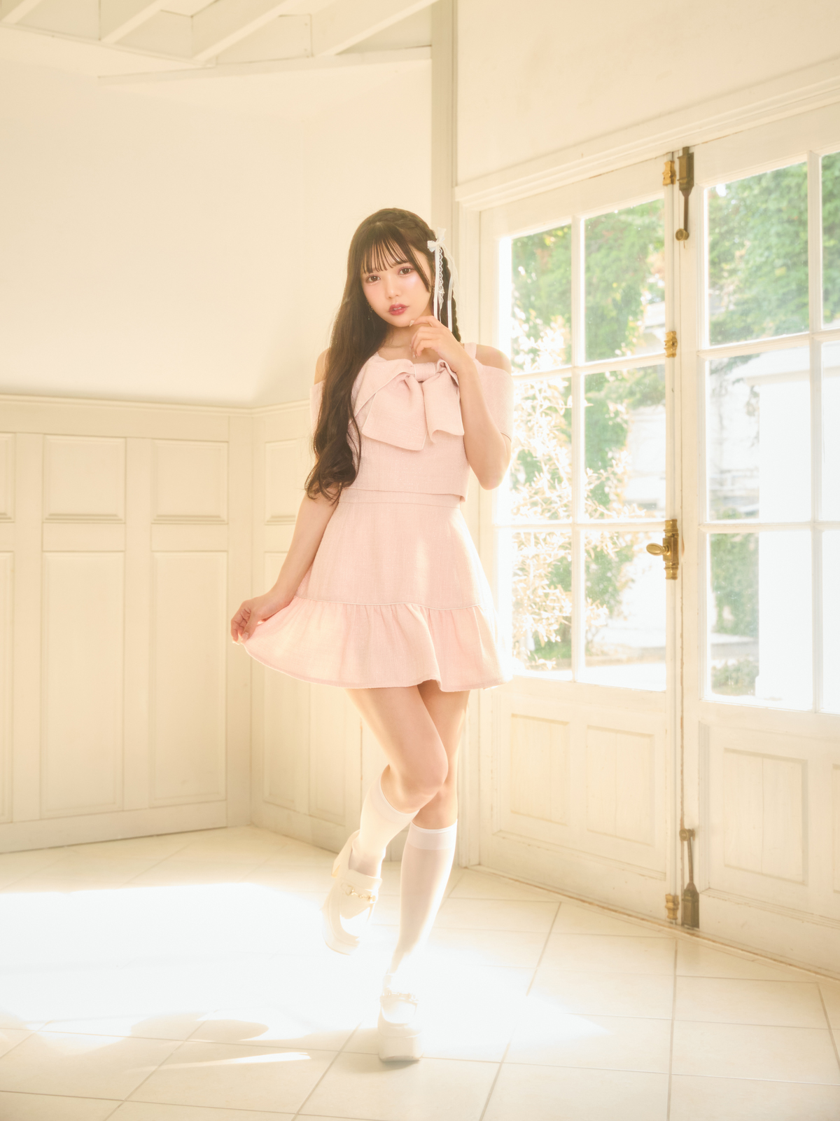 リボンツイードオフショルセット｜evelyn（エブリン）公式通販サイト