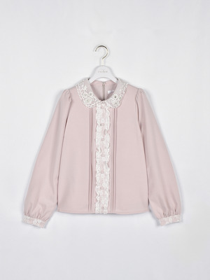 ビジュー襟フリルブラウス