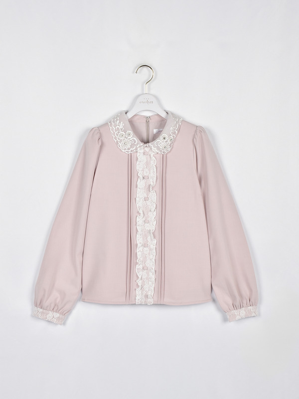 ビジュー襟フリルブラウス 詳細画像 ピンク 1