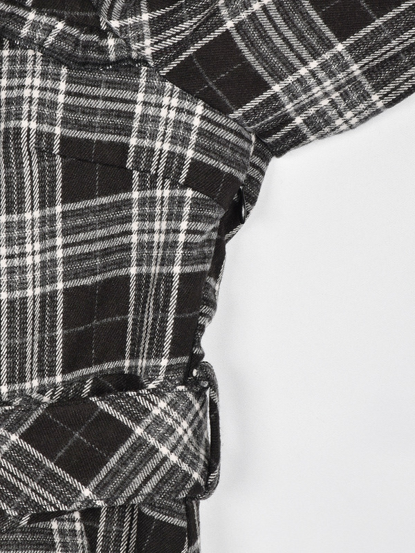 ファー襟付きチェックミニワンピース 詳細画像 ブラック 16