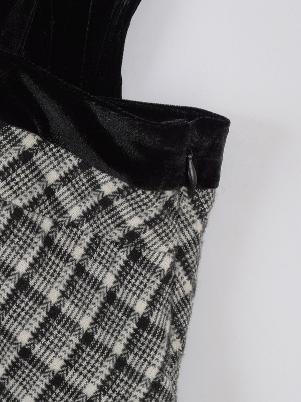 リボンベロアチェックワンピース 詳細画像 ブラック 16
