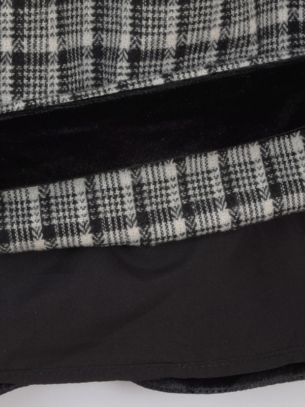 リボンベロアチェックワンピース 詳細画像 ブラック 16