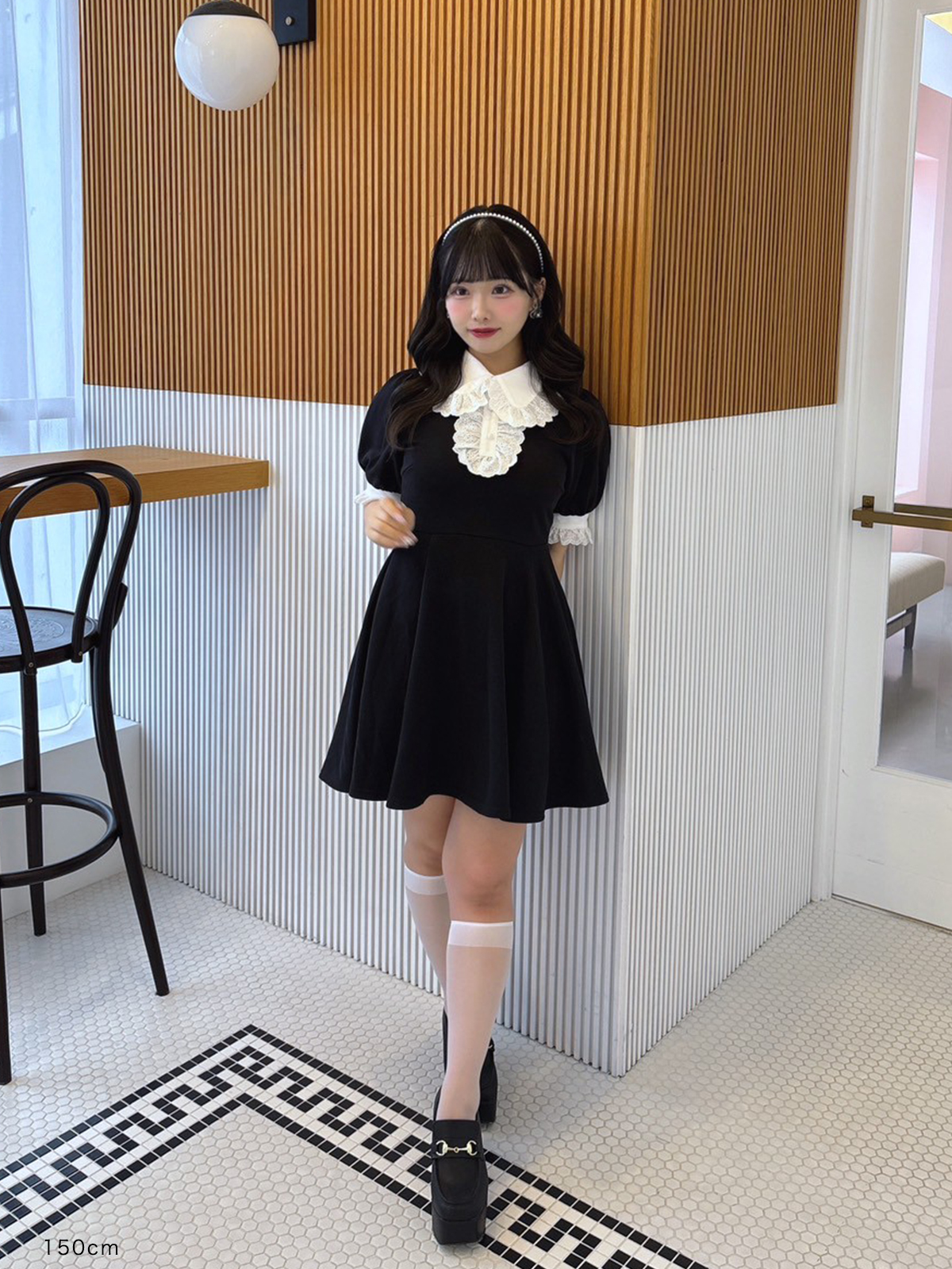 evelyn エブリン 襟フリルOP