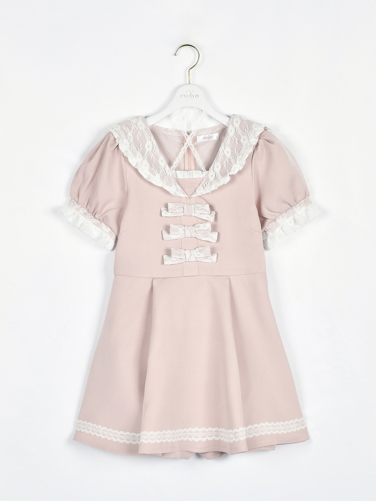 evelyn リボンロンパース　ピンク　エブリン evelyn リボンロンパース ピンク エブリン - メルカリ