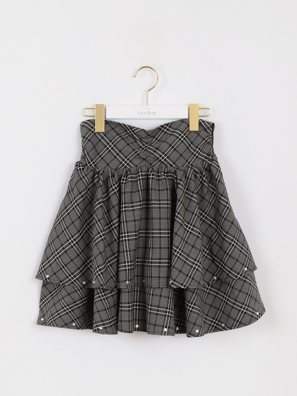 裾ビジューフレアスカート 詳細画像 ブラック 16