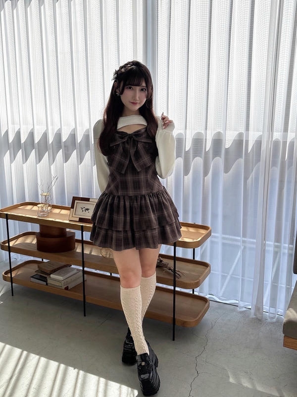 リボンボレロワンピース 詳細画像 ブラウン 1