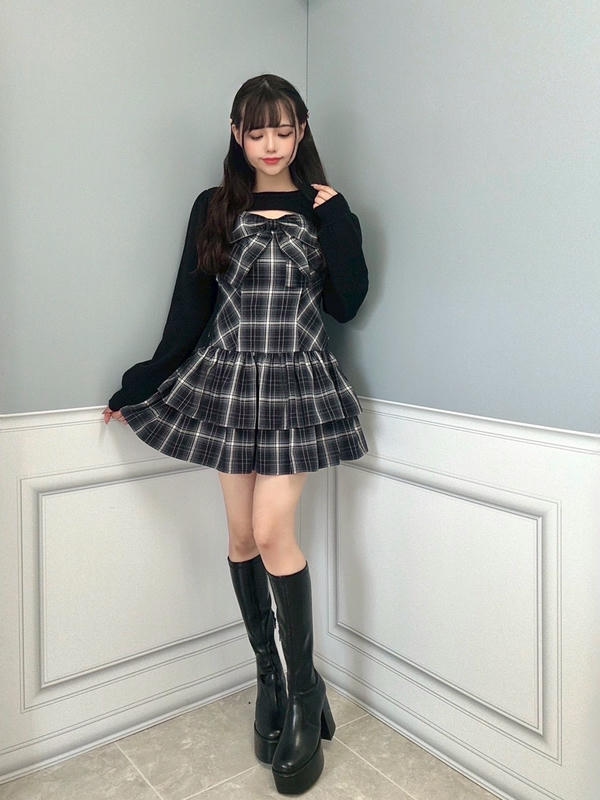 リボンボレロワンピース 詳細画像 ブラック 1