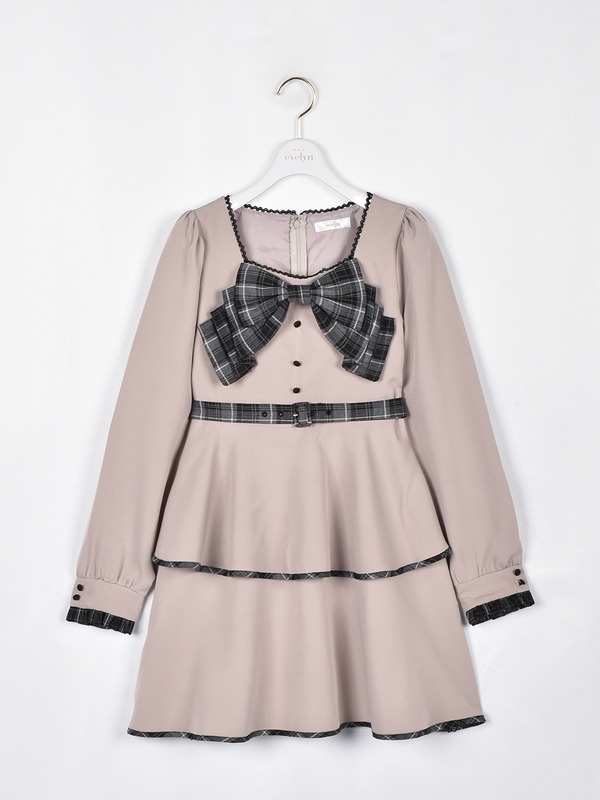 ビッグリボンティアードワンピース 詳細画像 ピンク 1