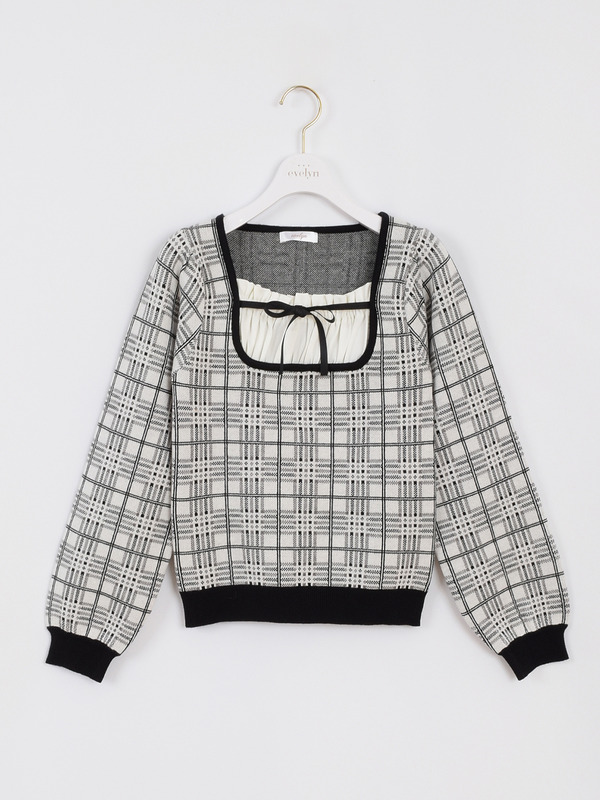 オリジナルチェックニット 詳細画像 オフホワイト 1