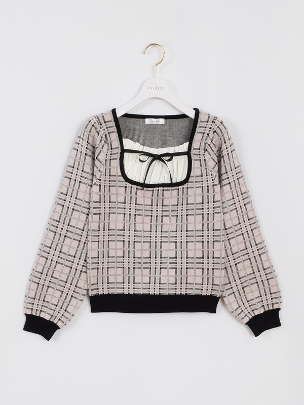 オリジナルチェックニット 詳細画像 ピンク 1