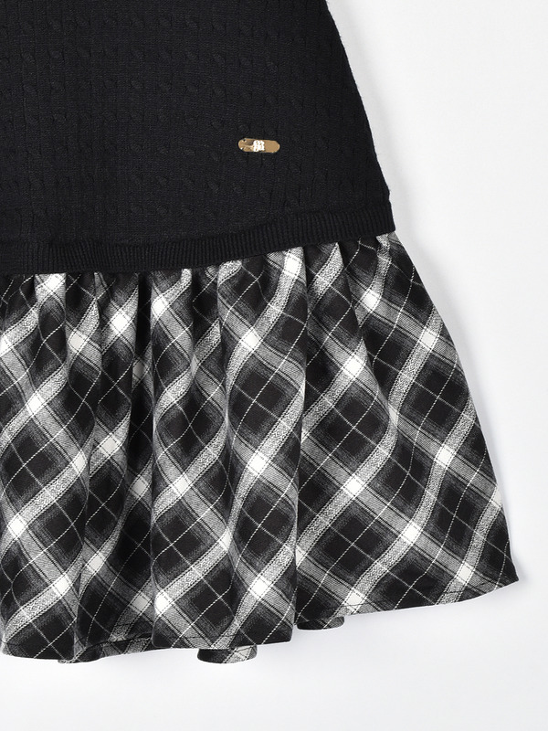 チェックドッキングニットワンピース 詳細画像 アイスブルー 16