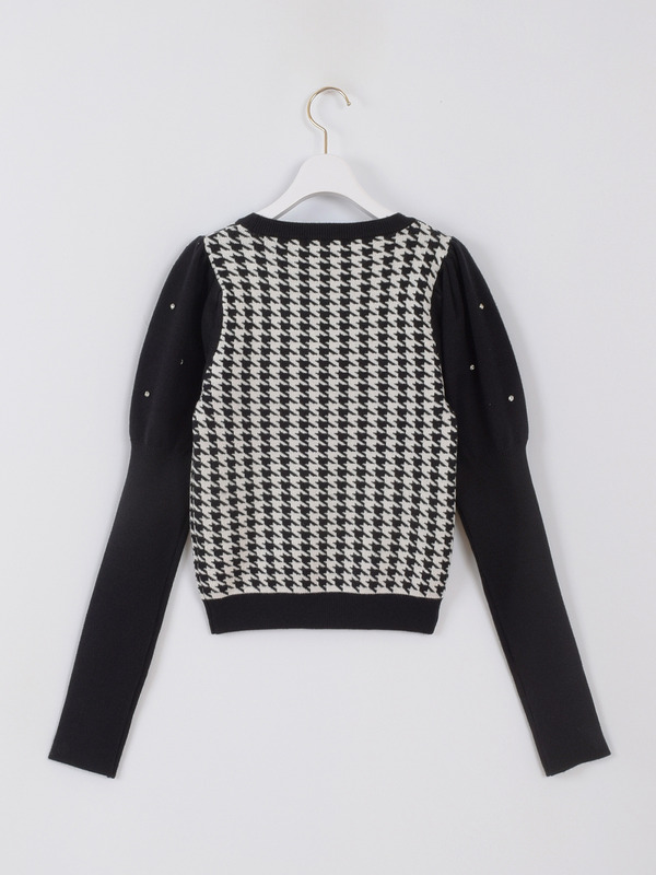 パフ袖ダブルリボンニット 詳細画像 ブラック 16