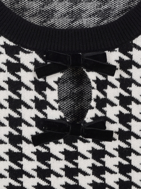 パフ袖ダブルリボンニット 詳細画像 ブラック 16