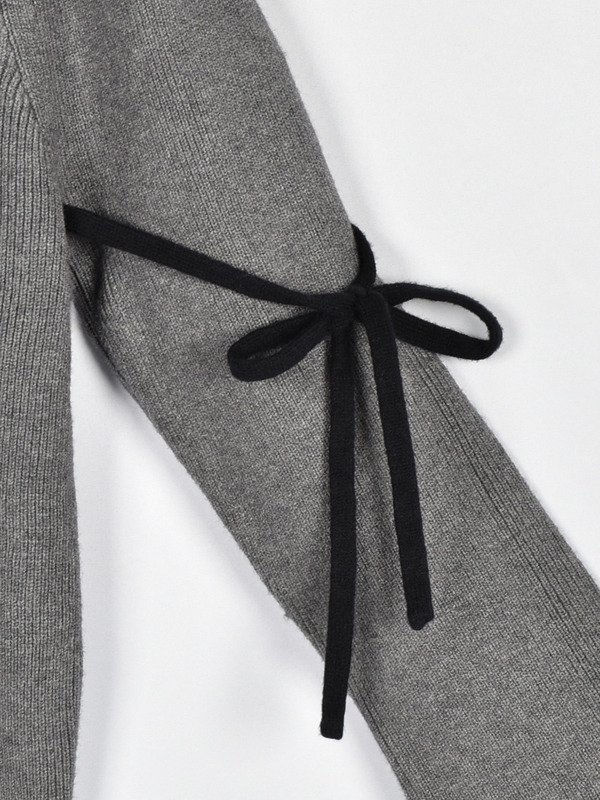 ベルスリーブバイカラーニット 詳細画像 チャコール 16