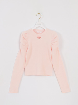 ハートカットラメリブニット