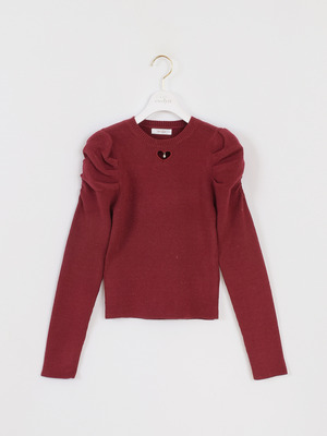 ハートカットラメリブニット