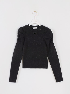 ハートカットラメリブニット