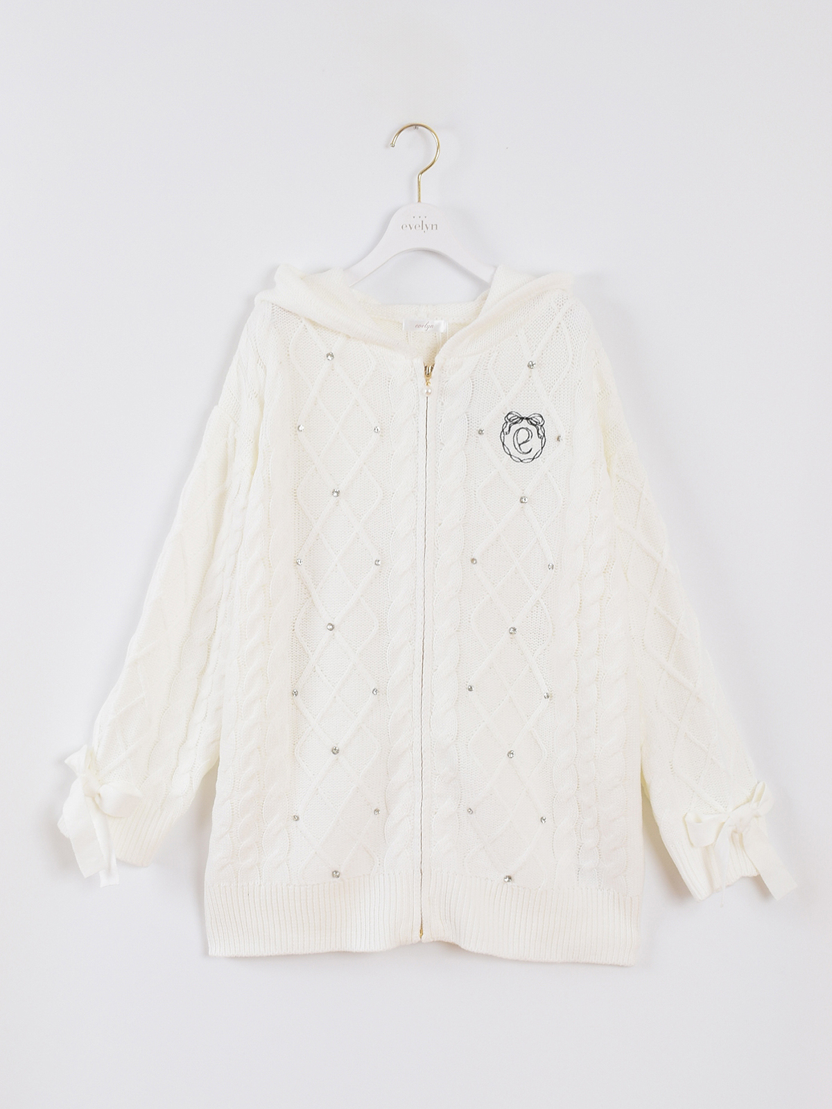 evelyn ビジューケーブルパーカー ピンク zz-EVG-142_02-1.jpg?1757295384