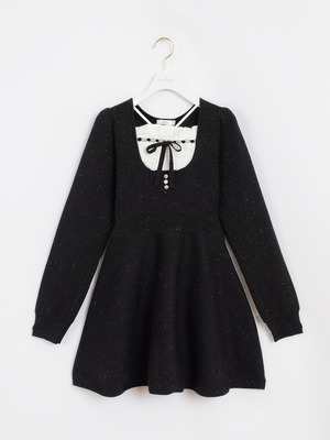 リボンラメニットワンピース